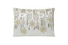 Load image into Gallery viewer, Gold and Silver Snowflake Pillow Cover