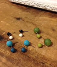 Load image into Gallery viewer, Black and White Mod Geo Stud Earrings