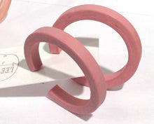 Load image into Gallery viewer, Pink Marbled Matte Lucite Classic Hoop Earrings