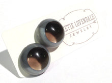 Load image into Gallery viewer, Grey and Smoke Retro Button Stud Earrings