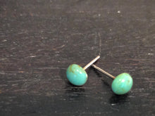 Load image into Gallery viewer, Tiny Turquoise Marbled Lucite Stud Earrings