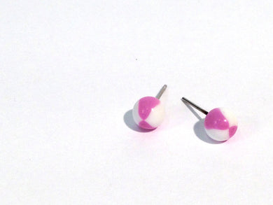 Tiny Stud Earrings | Lavender and White Geo Mini Dot Earrings | vintage lucite post earrings
