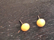 Load image into Gallery viewer, Mustard Yellow Small Disc Stud Earrings