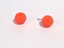 Load image into Gallery viewer, Orange Matte Corrugated Ball Stud Earrings