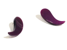 Load image into Gallery viewer, Deep Purple Moonglow Paisley Post Earrings