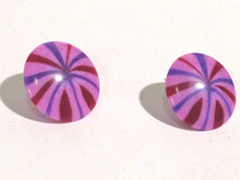Load image into Gallery viewer, Purple Firework Lucite Disc Stud Earrings