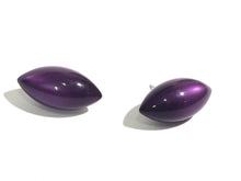Load image into Gallery viewer, Purple Stud Earrings | Moonglow Deep Purple Pod Posts - vintage lucite oval post earrings