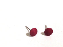 Load image into Gallery viewer, Eggplant Purple Small Disc Stud Earrings