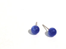 Load image into Gallery viewer, Sapphire Blue Moonglow Dotties - lucite post stud earrings