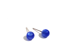 Load image into Gallery viewer, Sapphire Blue Moonglow Dotties - lucite post stud earrings