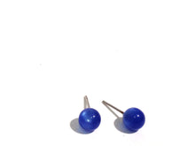 Load image into Gallery viewer, Sapphire Blue Moonglow Dotties - lucite post stud earrings