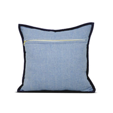 Load image into Gallery viewer, Chevron Wool Pillow Cover with Velvet Trim