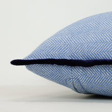 Load image into Gallery viewer, Chevron Wool Pillow Cover with Velvet Trim