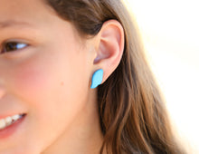 Load image into Gallery viewer, White Feather Stud Earrings