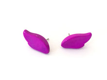 Load image into Gallery viewer, Violet Lucite Feather Stud Earrings