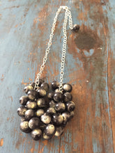 Load image into Gallery viewer, Marbled Cream &amp; Jet Black Cluster Statement Necklace