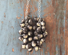 Load image into Gallery viewer, Marbled Cream &amp; Jet Black Cluster Statement Necklace