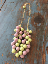 Load image into Gallery viewer, Sherbert Pastel Clustered Vintage Lucite Statement Necklace
