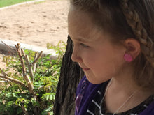 Load image into Gallery viewer, Hot Pink Firework Lucite Disc Stud Earrings