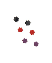 Load image into Gallery viewer, Deco Daisies Flower Stud Earring Set - Lucite Post Earrings - Black Cherry Red Purple