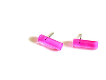 Load image into Gallery viewer, Hot Pink Mini Lucite Stick Stud Earrings