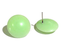 Load image into Gallery viewer, Mint Green Disc Stud Earrings