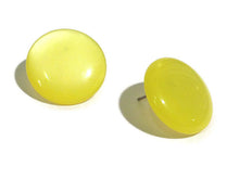 Load image into Gallery viewer, Yellow Moonglow Beveled Disc Stud Earrings