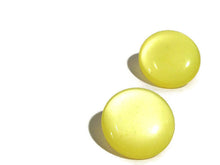 Load image into Gallery viewer, Yellow Moonglow Beveled Disc Stud Earrings
