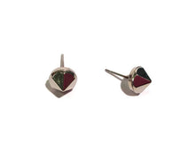 Load image into Gallery viewer, Silver Acrylic Spike Stud Earrings