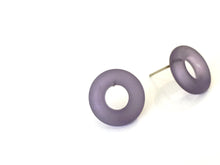 Load image into Gallery viewer, Blue Frosted Donut Stud Earrings