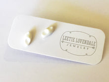 Load image into Gallery viewer, White Vintage Lucite Clogs Stud Earrings