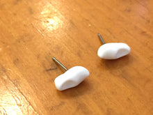 Load image into Gallery viewer, White Vintage Lucite Clogs Stud Earrings