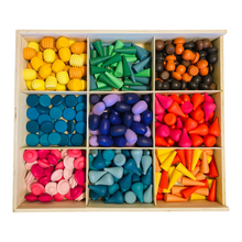 Load image into Gallery viewer, 324 Pcs Mandala Loose Parts with Wooden Tray  Open-ended Play Set
