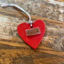 Load image into Gallery viewer, Ceramic Heart Ornament - Red Love