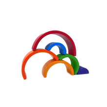Load image into Gallery viewer, **Pre-order (Ships in 2-3 Weeks)**6 Pcs Small Rainbow Stacking Blocks in Primary Colors