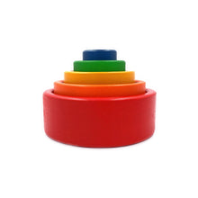Load image into Gallery viewer, 5 Pcs Wooden Stacking Nesting Cup Bowl Set in Primary Rainbow Color