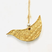 Load image into Gallery viewer, Gold Lace Ceramic Bird Ornament
