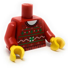 Load image into Gallery viewer, Ugly Red Christmas Tree Sweater Printed Torso made using LEGO parts - B3 Customs