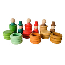 Load image into Gallery viewer, **Pre-order (Ships in 2-3 Weeks)**108-Piece Four Seasons Nins Wooden Peg People Set – Nature-Inspired Montessori Play