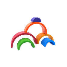 Load image into Gallery viewer, **Pre-order (Ships in 2-3 Weeks)**6 Pcs Small Rainbow Stacking Blocks in Primary Colors