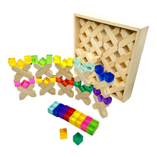 Load image into Gallery viewer, **Pre-order (Ships in 2-3 Weeks)**80 Pcs Combination Set with 32 X-Shape Blocks and 48 Lucite Cubes
