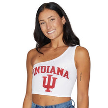 Load image into Gallery viewer, Indiana Hoosiers White One Shoulder Top