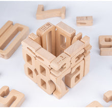 Load image into Gallery viewer, 32 Pcs Wooden Math Number Building Blocks Set with Tray