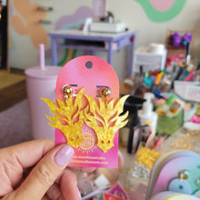 Load image into Gallery viewer, Fierce Dragon Acrylic Earrings