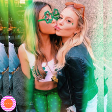 Load image into Gallery viewer, Shake Your Shamrocks White Crop Tank Top