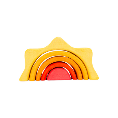 **Pre-order (Ships in 1-2 Weeks)**5-Piece Stained Mini Wooden Sun Rainbow Stacker