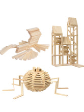Load image into Gallery viewer, **Pre-order (Ships in 2-3 Weeks)**120 Pcs Natural Wooden Building Planks Set