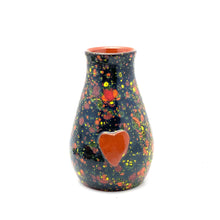 Load image into Gallery viewer, Calliope Heart Vase - Black Sprinkles