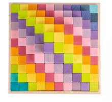 Load image into Gallery viewer, **Pre-order (Ships in 2-3 Weeks)**100 Pcs STAINED Large Stepped Pyramid Wooden Stacking Building Blocks in Pastel/Macaron Colors