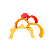 Load image into Gallery viewer, **Pre-order (Ships in 1-2 Weeks)**5-Piece Stained Mini Wooden Sun Rainbow Stacker